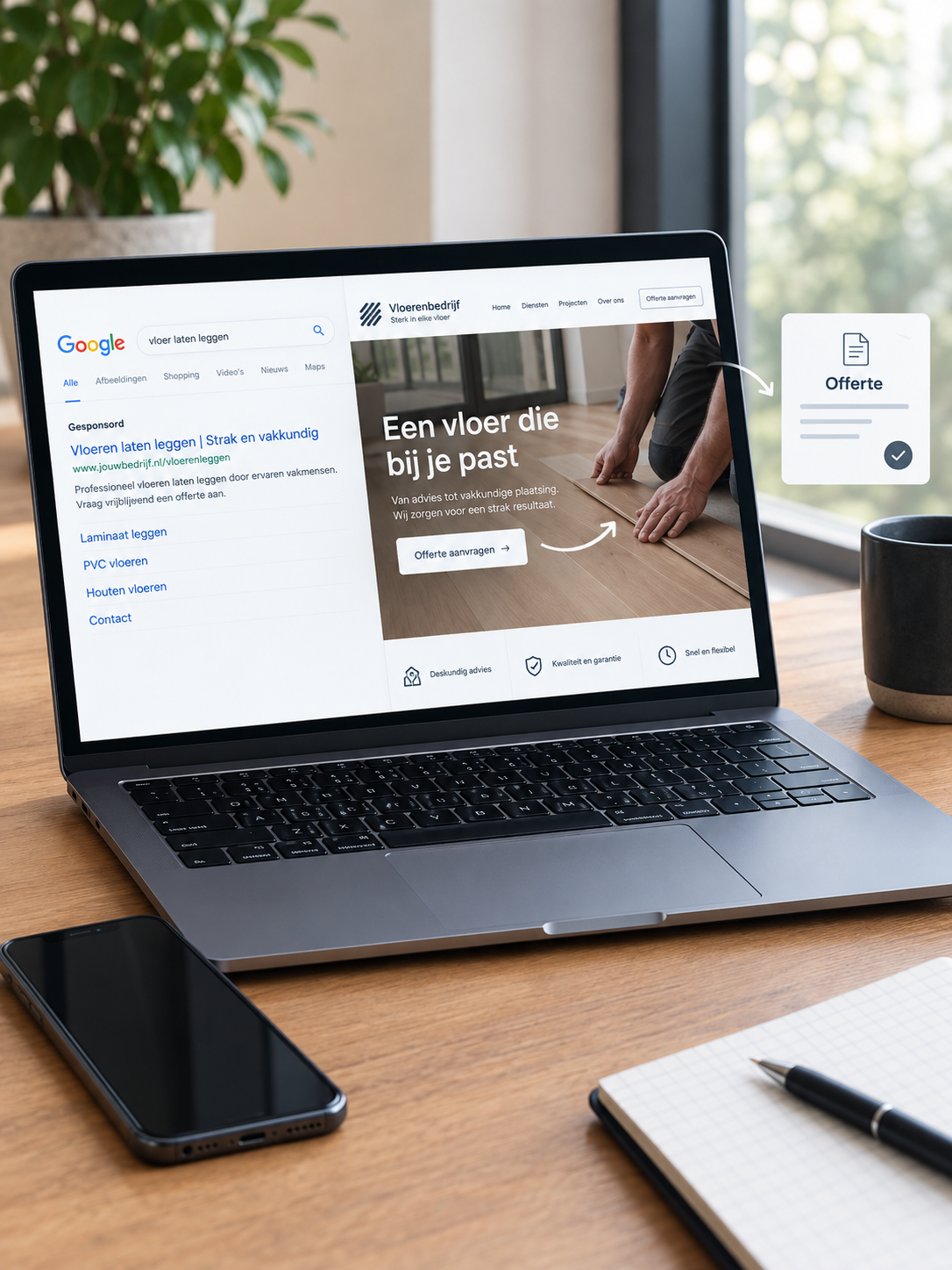 Offerte aanvraag via Google Ads